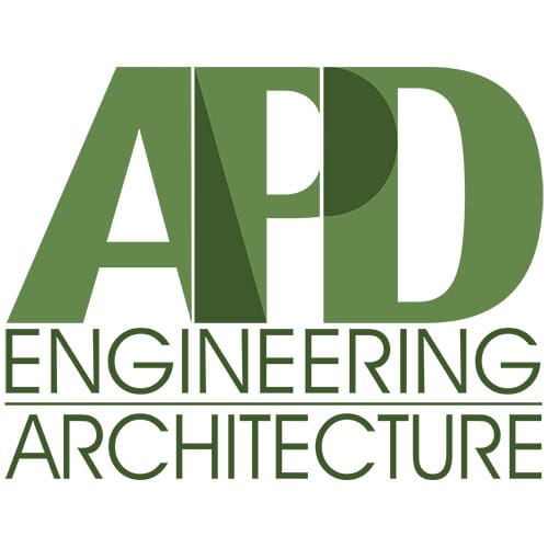APD Engineering Architecture logo in green, representing design services and expertise.