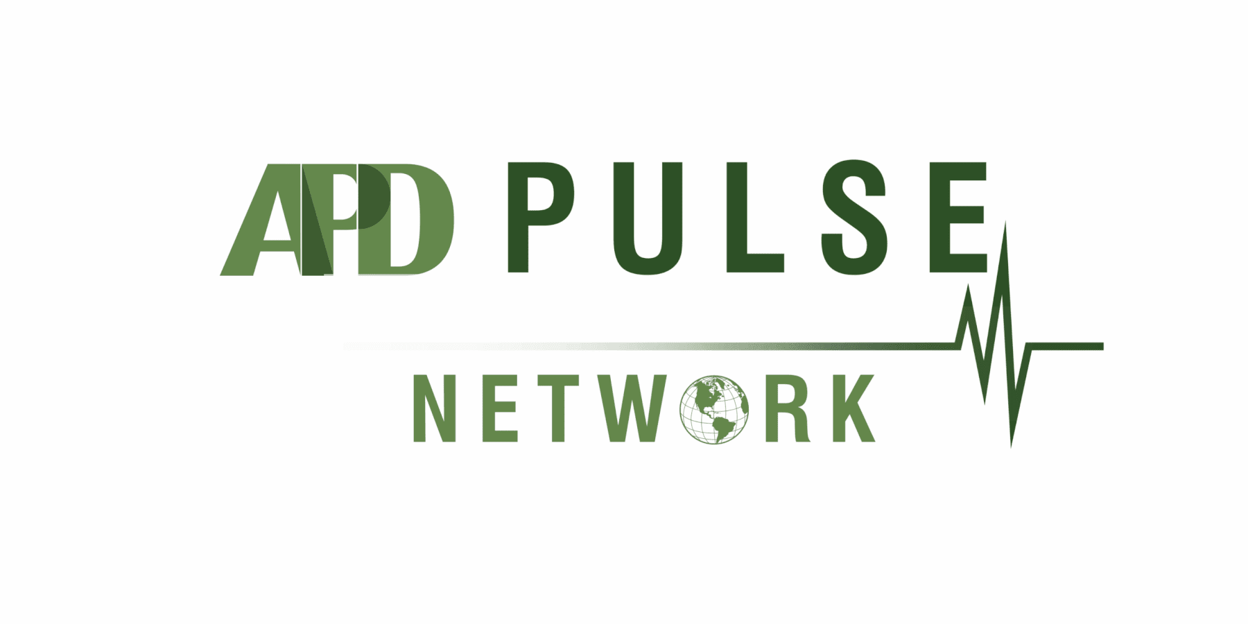 APD Pulse Network logo featuring green text and heartbeat line, representing global connectivity and innovation.