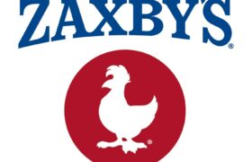 Zaxby's logo includes their name and a graphic of a chicken