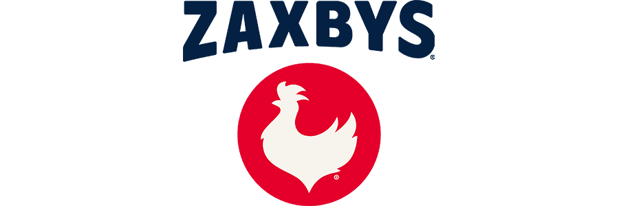 Zaxby's logo featuring a white chicken on a red circle background.