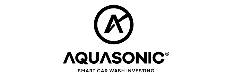 Logo of Aquasonic with the text Smart Car Wash Investing.