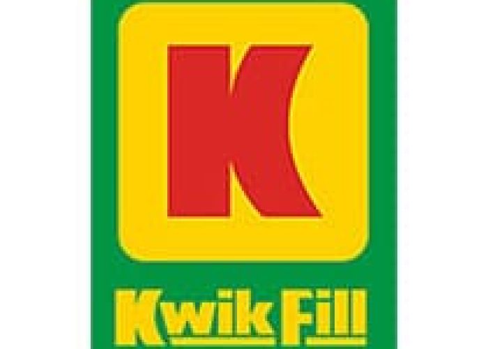 Kwik Fill logo featuring a bold red K on a yellow background, highlighting the brand's identity and fuel services.